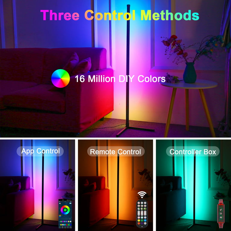 Corner Floor Lamp, Corner Light, RGB Color Changing Led Floor Lamp