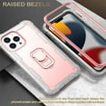 thumbnail image 2 of SaniMore for iPhone 13 Pro Max 6.7" 2021 Case with Hidden Bracket Rugged Heavy Duty Protective [Hard PC Back + Silicone Bumper] Shokcproof Anti-drop Tri-layer Hybird Armor Shell, Gray/Rosegold, 2 of 7