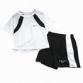 thumbnail image 4 of NIEWTR Boys' Clothes Summer Outfit T-Shirt + Shorts 2 Piece Set Casual Summer Clothes for Kids(A01-White,3-4 Years), 4 of 4