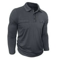 thumbnail image 6 of KKBOTIVE Long Sleeve Polo Shirts for Men Casual Collared Polo Shirt Cozy Pullover Fashion Fall Spring Clothes Mens Apparel ( Grey Size: L ), 6 of 7