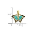 thumbnail image 2 of Aqua Butterfly Charm Pendant Necklace in 10K Yellow Gold with Chain, 2 of 4