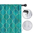 thumbnail image 4 of Blackout Kids Curtains,Teal and Gold Geometric Lattice Pattern Childrens Insulated Curtains Set Of 2,Bedroom Essentials,Toddler Room Decor 42"x54", 4 of 5