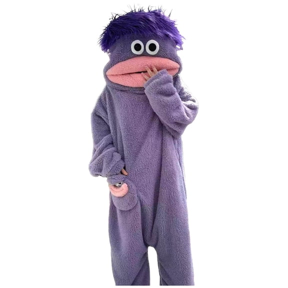 RFQWOVSR Funny Plush Hooded Pajama Set Unisex Sleepwear Loungewear for Family Fun & Relaxation S