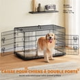thumbnail image 4 of Yaheetech 42.1'' Foldable Metal Wire Pet Kennel Dog Crate with Divider and Pull-out Tray, Black, 4 of 11
