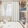 thumbnail image 5 of Hiasan Short Blackout Curtains for Bedroom - Thermal Insulated & Light Blocking Window Curtains for Living Room/Kids Room, 2 Drape Panels Sewn with Tiebacks, Ivory, 42 x 45 Inch, 5 of 13