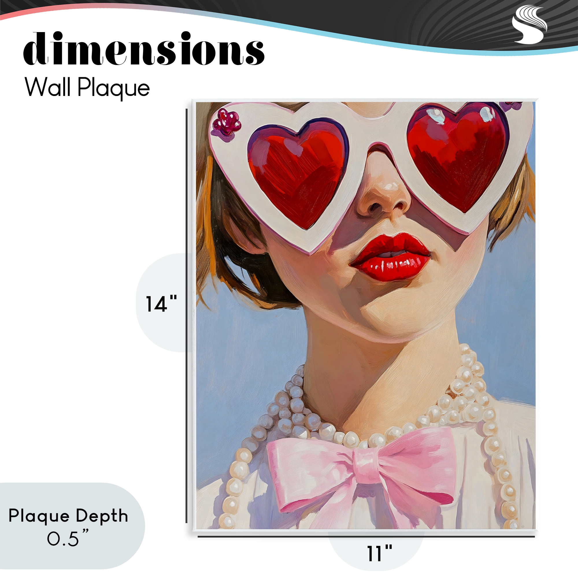 Stupell Industries Romantic Red Heart Glasses Wall Plaque Art, design by The Prints Vibe