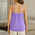 thumbnail image 5 of Lixiuxyad Cami Tank Top Camisole For Women Built In Bra Tank Tops Plus Size Flowy Adjustable Spaghetti Strap Tanks Pleated Loose Vest,Purple, 5 of 6