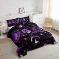 thumbnail image 4 of Manfei Tribal Moon Sun Bedding Comforter Set, Black Purple Bohemian Twin Comforter Sets, Vintage Western Mandala Reversible Bedding Set, Lightweight Room Decor, 2-Piece, 4 of 9