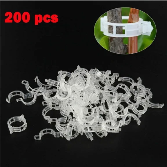 PURELY- 200Pcs/Set Tomato Veggie Garden Plant Support Clips For Trellis Twine Greenhouse