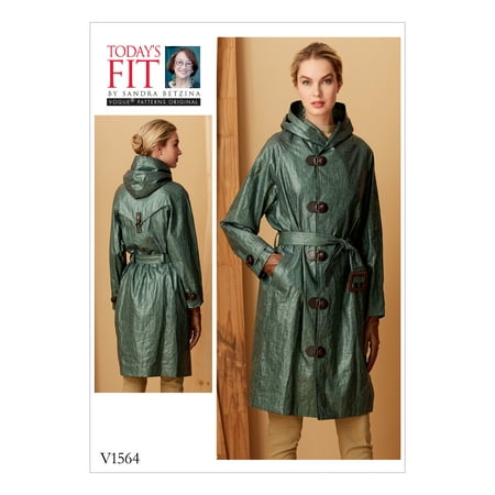 Vogue Patterns Sewing Pattern MISSES' RAINCOAT WITH HOOD AND BELT-All Sizes in One