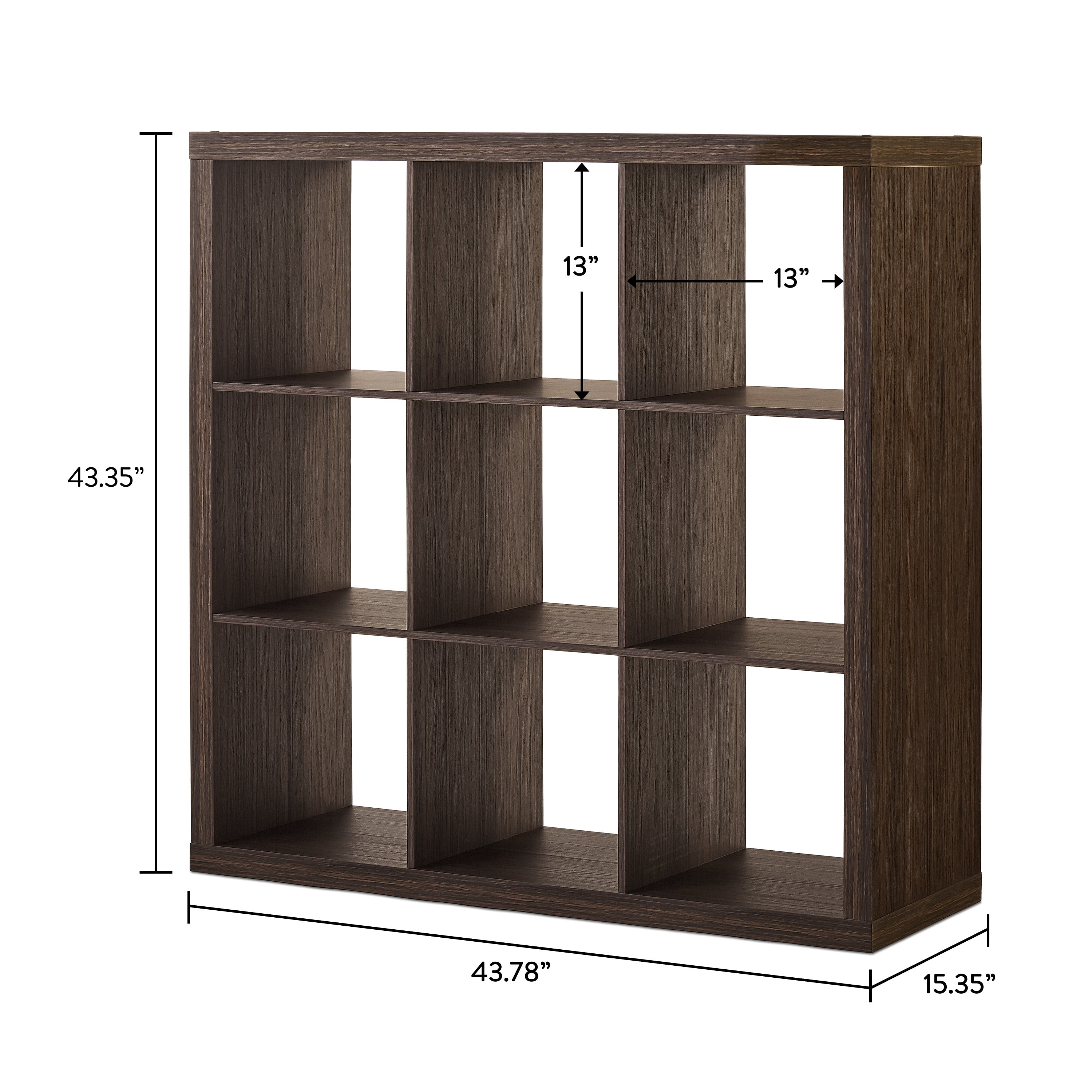 Better Homes & Gardens 9 Cube Storage Organizer, Tobacco Oak