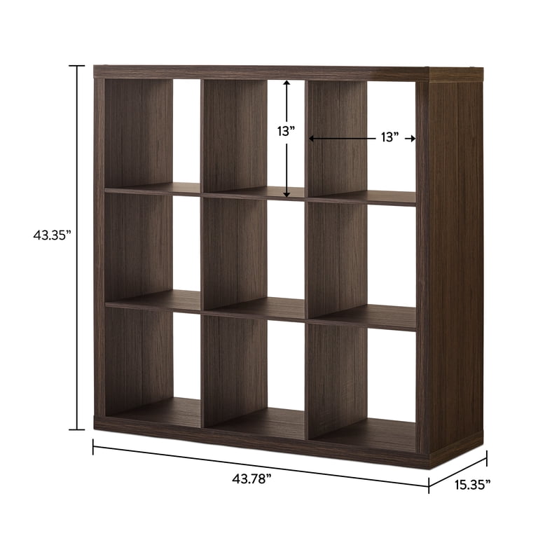 Better Homes & Gardens 9 Cube Storage Organizer, Tobacco Oak