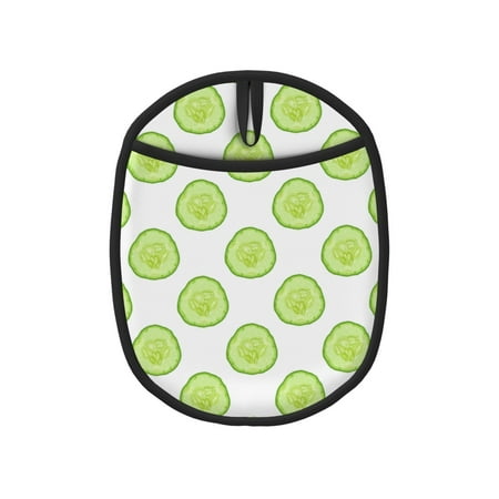 

Cucumber slices green Pot Holders for Kitchen - Heat Resistant Oven Mitts Hot Pads with Pocket Non Slip Silicone Pot Holders Cuteness Hanging Loop Potholders for Kitchen Baking