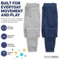 thumbnail image 4 of BROOKLYN VERTICAL 2-Pack Boys Fleece Cotton Joggers Pant|Soft Comfortable Cotton,Drawstring Pull,Pockets| Small-XL, 4 of 7