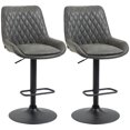 thumbnail image 1 of HOMCOM Tabourets de Bar Réglables Lot de 2, Tabourets Pivotants avec Dossier, 1 of 10