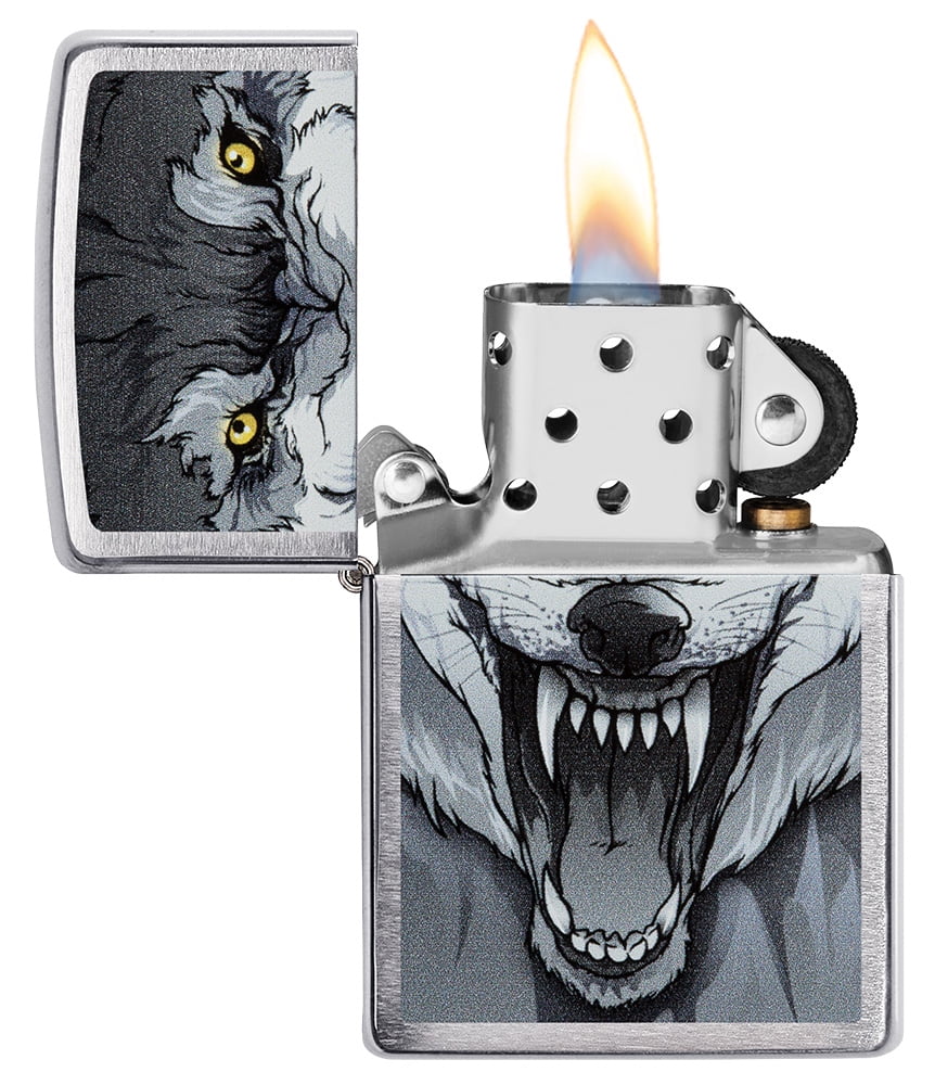 Zippo Street Chrome Wolf Windproof Pocket Lighter