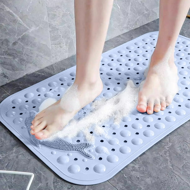 Alfombra de baño | Alfombrilla de ducha antideslizante con texturas de masaje y exfoliación | Alfombrilla con base de goma para zonas húmedas