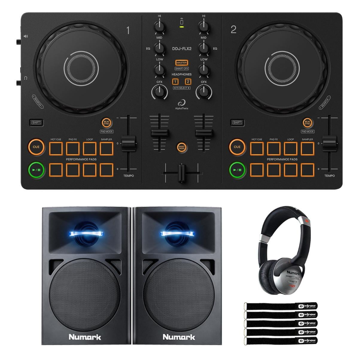 AlphaTheta DDJ-FLX2 Compact DJ Controller, 2-Channel, Rekordbox