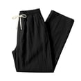 thumbnail image 6 of Jerdar Men's Linen Pants Elastic Waist Drawstring Multi Pockets Straight Leg Solid Color Lightweight Breathable Casual Summer Beach Vacation Trousers, 6 of 7