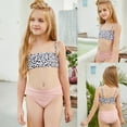thumbnail image 2 of Fesfesfes Teen Girls Summer Holiday Bikini Sets Children Girls Swimwear Leopard Print Tube Tops Split Two Piece Swimsuit Swim Pool Beach Wear Bathing Suit 6-12 Years, 2 of 9
