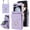 Purple, variant on Phone Case for Samsung Galaxy Z Flip 5 5G 2023 Wallet Cover with RFID Blocking Ring Crossbody Wrist Strap Stand Credit Card Holder Cell Accessories ZFlip5 Z5 G Flip5 5Z Women Men Girls Teal