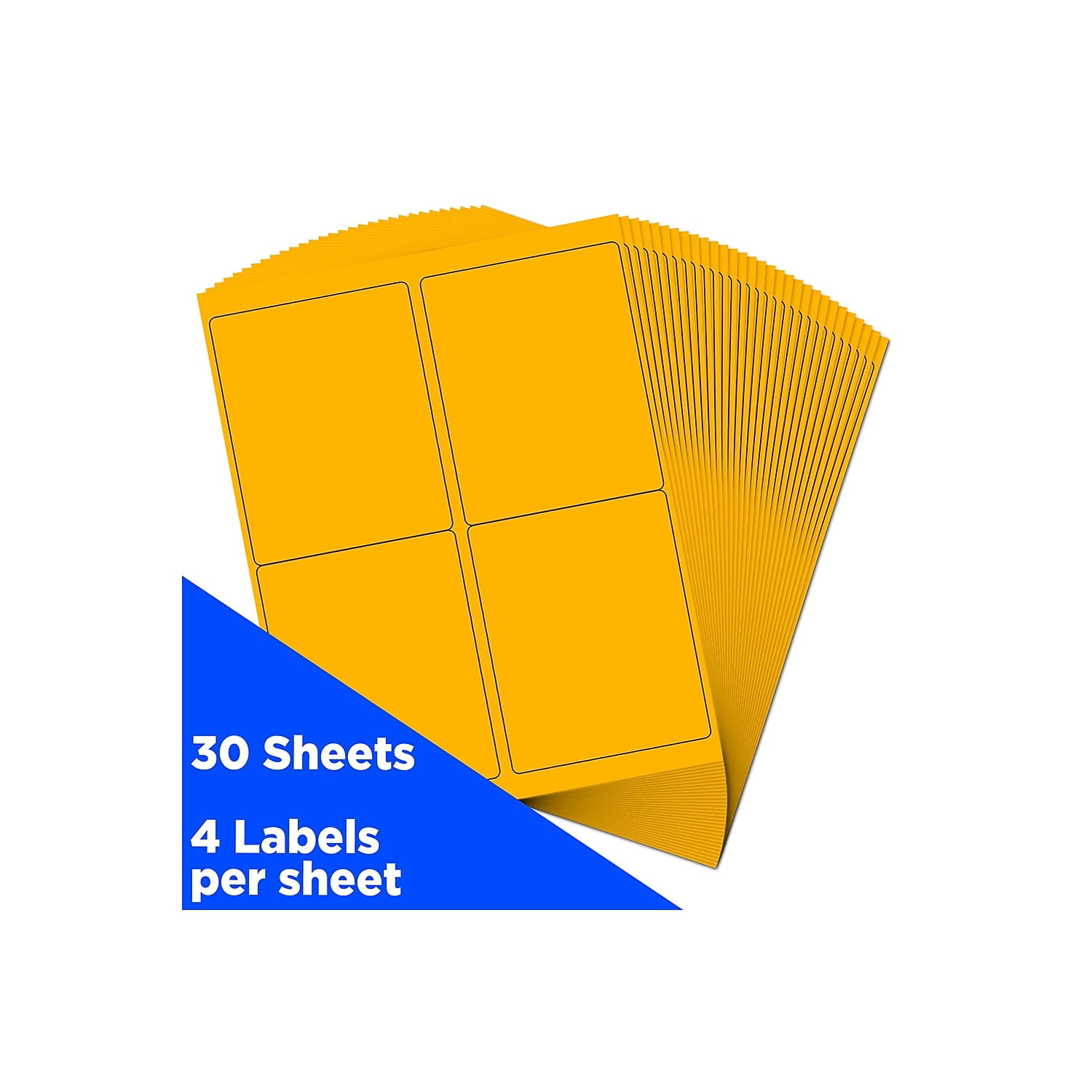 JAM Paper Shipping Address Labels, 4 x 5, Neon Orange, 4 Labels per Page/120 Total