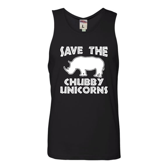 Adult Save The Chubby Unicorns Funny Rhino Sleeveless Tank Top Cotton T-Shirt