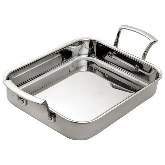 Browne Thermalloy Stainless Steel Tri-Ply Rectangular Roast Pan, 4.6 qt Capacity