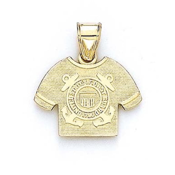 14k Yellow Gold US Coast Guard Logo Shirt Pendant - 2.0 Grams