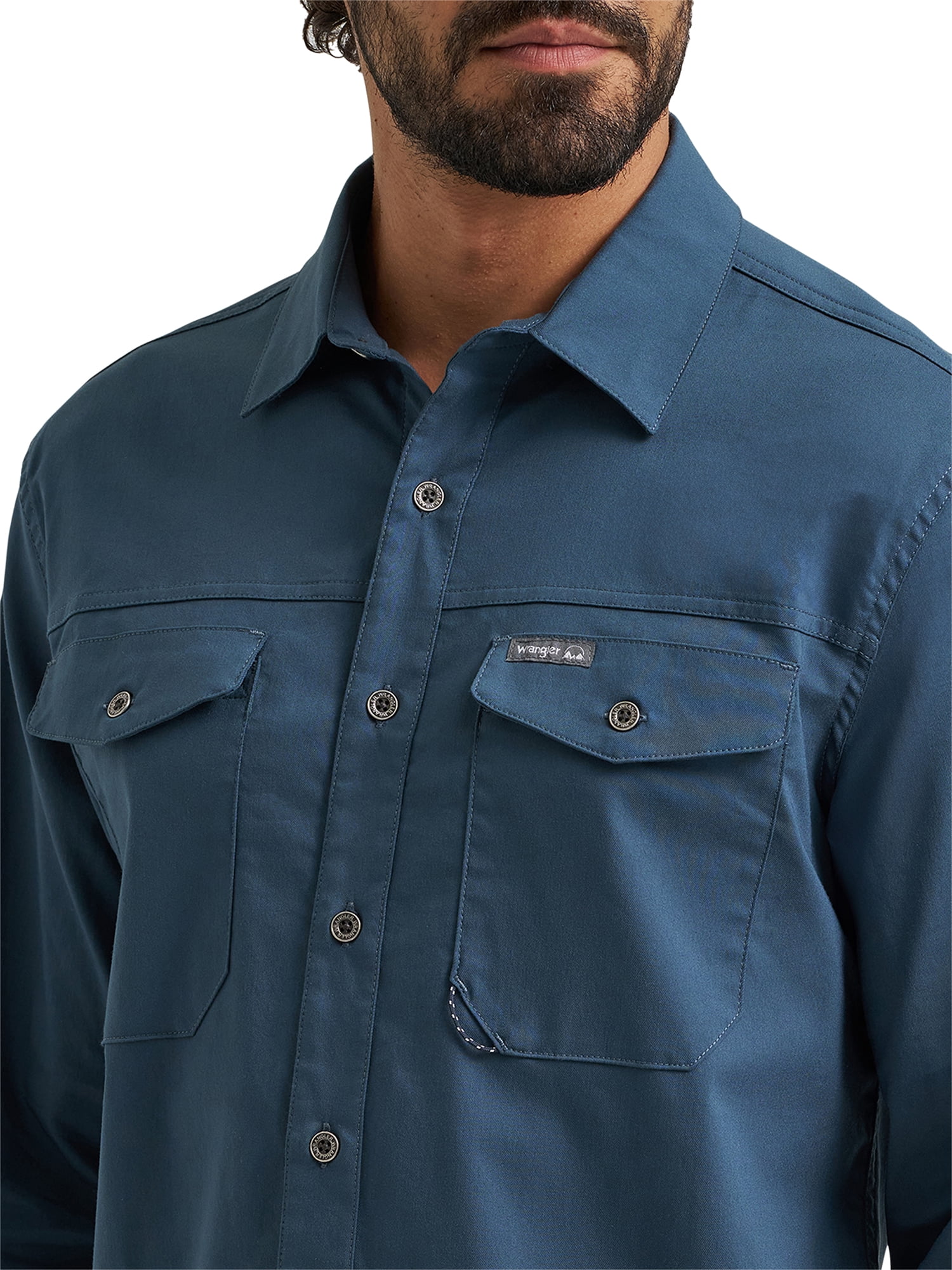 Wrangler® Men's and Big Mens Outdoor Long Sleeve All Season Stretch Shirt, Sizes S-3XL