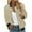 Khaki, variant on Mgmyaa Women's Bomber Jacket Casual Loose Fit Long Sleeve Zipper Front Sweatshirt Lightweight Outerwear Coat
