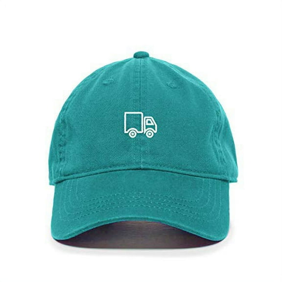 Tech Design Delivery Truck Baseball Cap Embroidered Cotton Adjustable Dad Hat Teal