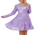 thumbnail image 1 of Sparkling Women‘s Long Sleeve Sequin Mini Dress in Solid Color, 1 of 8