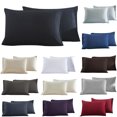 thumbnail image 2 of 1 Pair Pillow Cover Solid Color Soft Breathable Pillow Sham Bed Pillowcase, 2 of 10