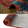 thumbnail image 4 of GlowSol 2' x 6' Abstract Runner Rug Washable Modern Hallway Runner Rug Non-Slip Low Pile Kitchen Mat Entryway Runners for Doorway Bedside, Blue/Red, 4 of 5