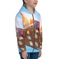 thumbnail image 3 of JUNZAN Trip to London Print Kids Zip Up Hoodies Long Sleeve for Boys or Girls Casual Oversized Jackets with Pocket Loose Tops- Medium, 3 of 6
