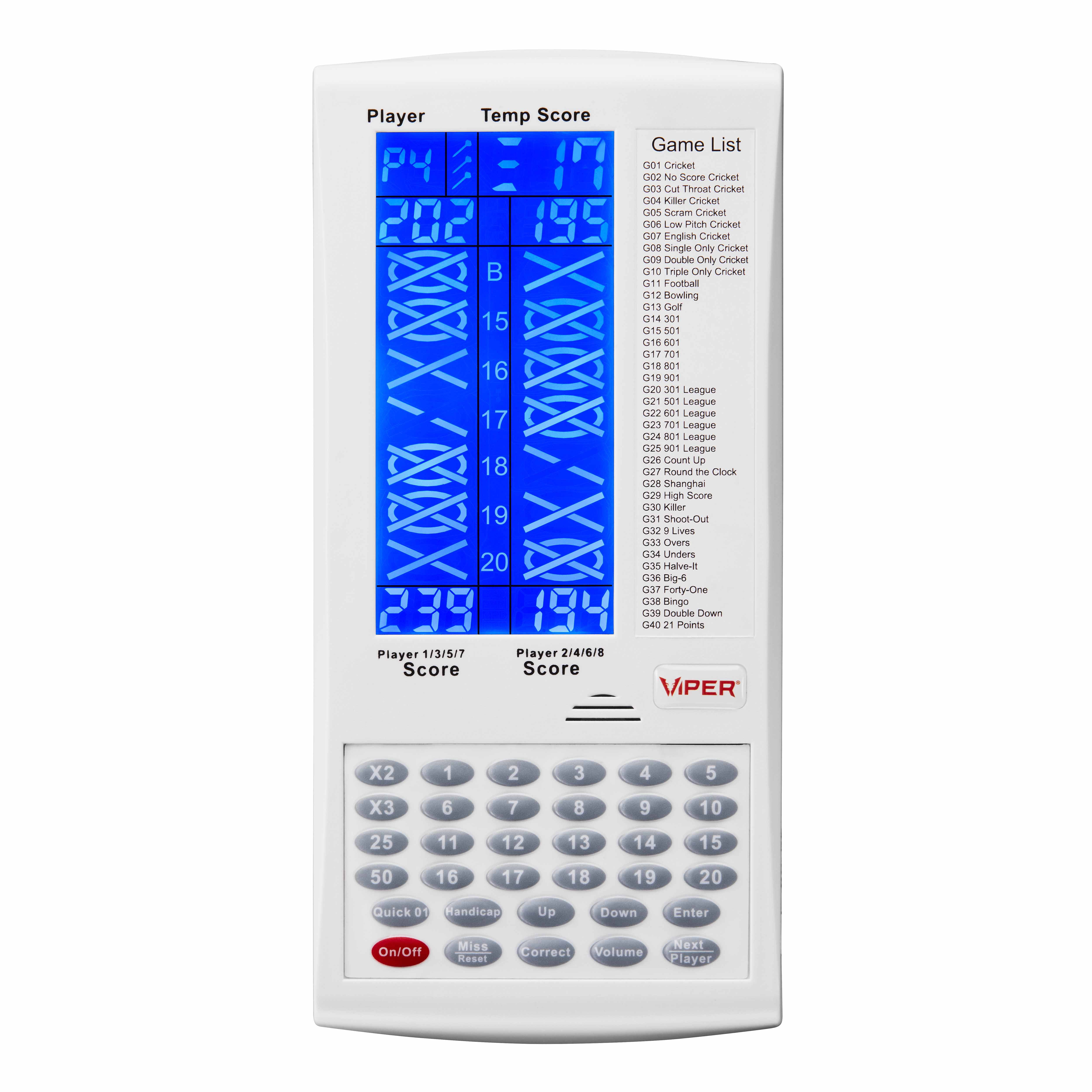 Viper ProScore Electronic Dart Scorer White