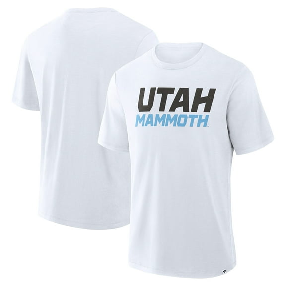 Men's Fanatics White Utah Mammoth Wordmark Stadium Slub T-Shirt