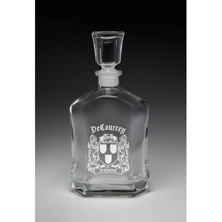 

DeCourcey Irish Coat of Arms Whiskey Decanter (Sand Etched)
