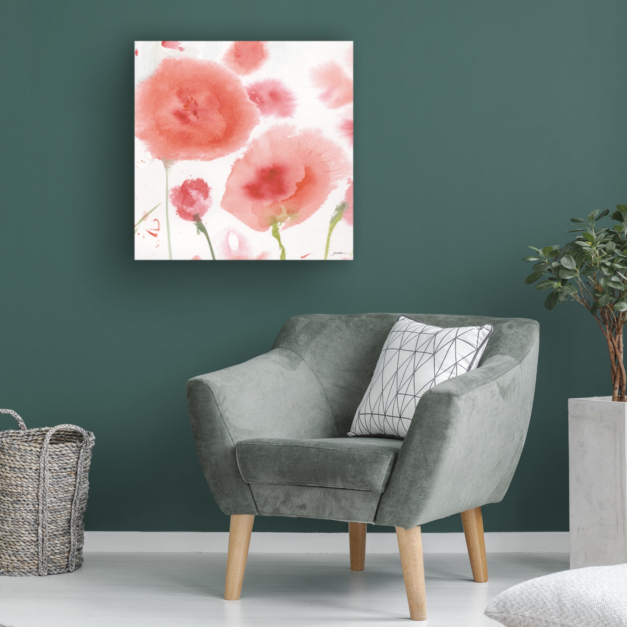 Canvas Wall Art - Sheila Golden 'Salmon Tones' Wall Art for Living Room, Bedroom, or Office Décor by Trademark Fine Art - 18 x 18 Inches