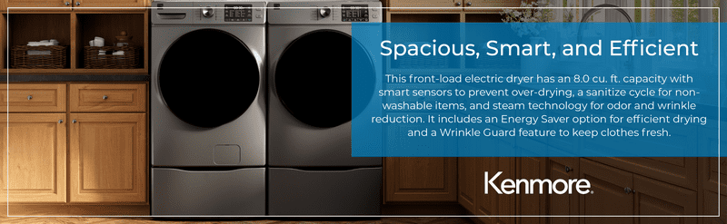 Kenmore 8.0 cu. ft. Electric Front Load Dryer w/ Steam - White