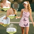 thumbnail image 6 of Yuyamidu Pink Butterfly Womens Athletic Dress Cherry Blossom Summer Tennis Workout Sports Dress Built in Shorts with Pocket 2 Piece Wear Spaghetti Straps Dresses Size 2XL, 6 of 7