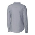 thumbnail image 3 of Women's Cutter & Buck  Charcoal Denver Broncos Helmet Logo Stretch Oxford Long Sleeve Button-Up Shirt, 3 of 3
