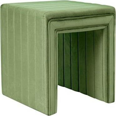 Modern Channel Tufted Velvet Ottoman Home Décor|Ottoman for Living