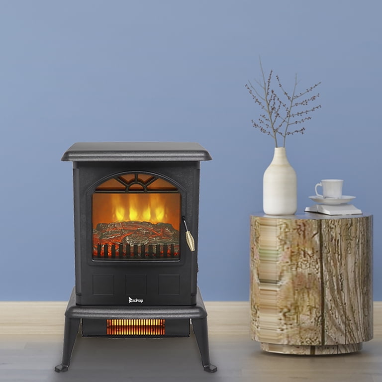 1500W Electric Fireplace Heater, 16.6 Freestanding Fireplace Stove with  Realistic Flame Effect, Portable Fireplace Space Heater with Overheat  Protection for Home Indoor Small Space Use - Walmart.com