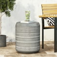 thumbnail image 2 of Wickson Lightweight Concrete Outdoor Side Table, Concrete Finish and White, 2 of 6