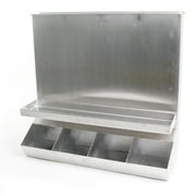 4-Compartment All-Stainless-Steel Commercial Condiment Dispenser with Hinged Lid for Top Loading