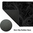 thumbnail image 3 of Topographic Contour Black Gaming Mouse Pad XL Topo Geographic Map Lines, Extended Large Mouse Pad, NonSlip Rubber Base, Stitched Edge, Long Keyboard Playmat, 31.5x11.8 in, 3 of 6