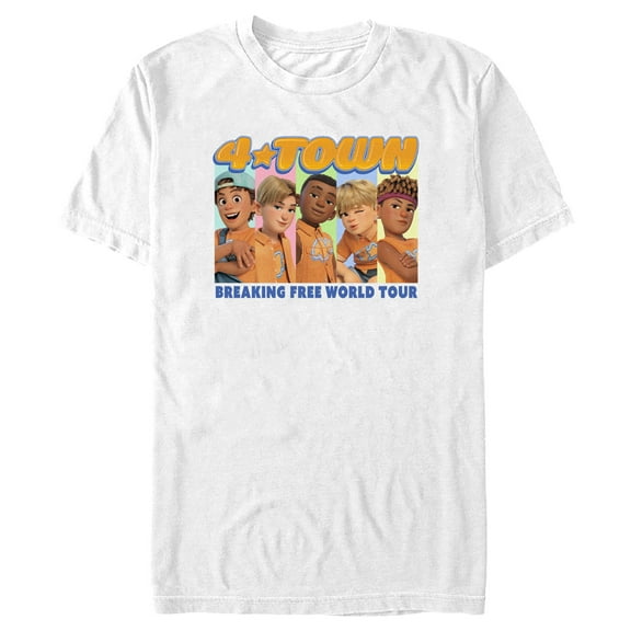 Men's Turning Red 4*Town Breaking Free World Tour  Graphic Tee White / 1 X Large