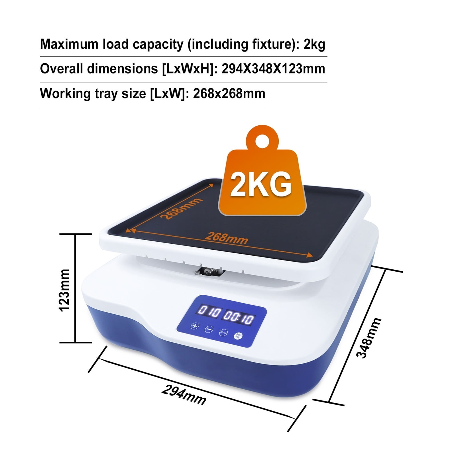 Circular Rocker SK-R1807-S LED Digital Rocking Shaker Mixing Oscillator Adjustable Speed 10-80rpm ,Easy to Use